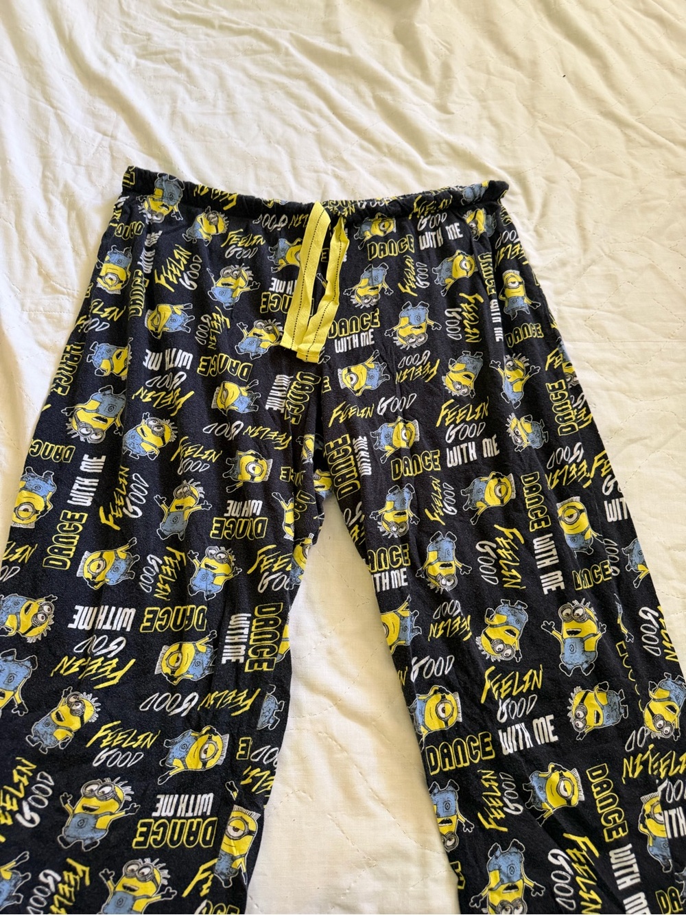 Universal Black & Yellow Minions Print Pajama Pants